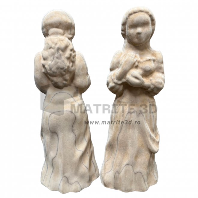 Matrita Alba ca Zapada,  (set 2 bucati fata si spate) – 60 cm H