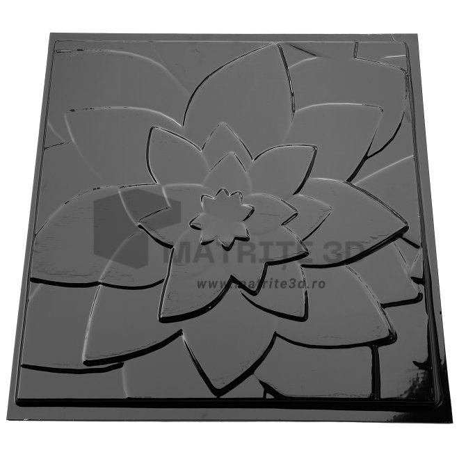 Matrita Panou Decorativ 3D, ABS HIMPACT, Model Floare Lotus, 50x50x2cm