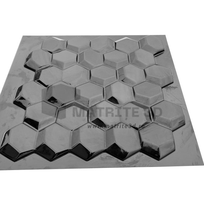 Matrita Panou Decorativ 3D, ABS HIMPACT, Model Hexagon Arte, 50x50x2cm