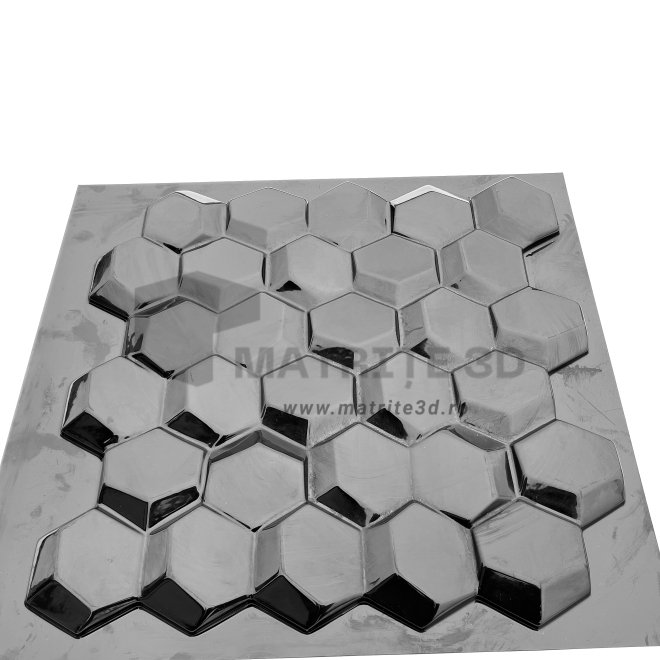 Matrita Panou Decorativ 3D, ABS HIMPACT, Model Hexagon Arte, 50x50x2cm