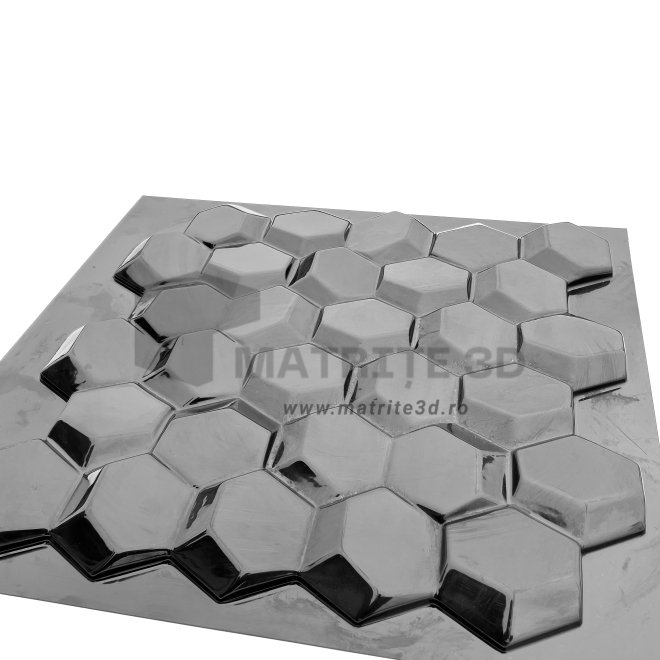 Matrita Panou Decorativ 3D, ABS HIMPACT, Model Hexagon Arte, 50x50x2cm