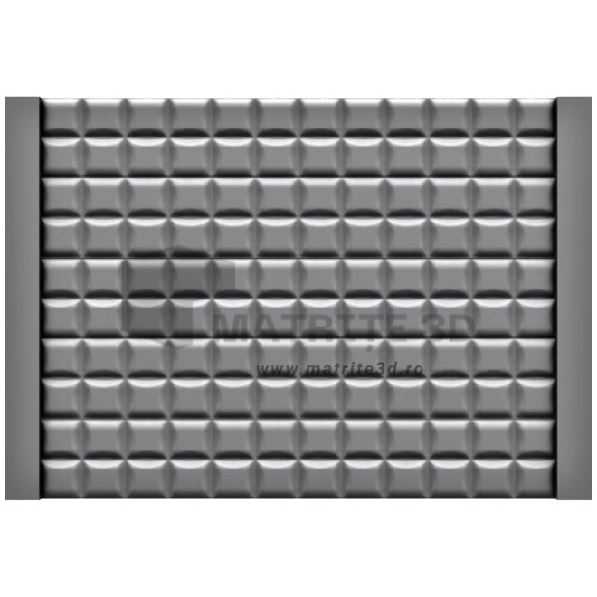 Set Matrite Gard Beton, ABS HIMPACT, panou intreg format din 5 matrite mijloc (200x30cm) si 2 stalpi LIS, Model – Patrate