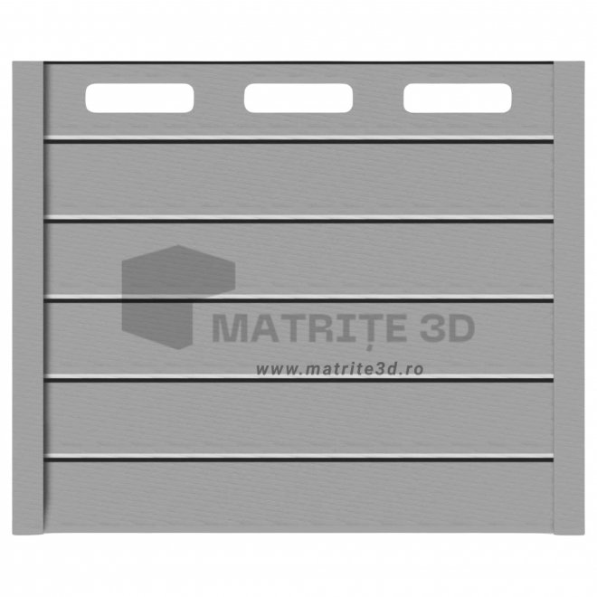 Set Matrite gard panou intreg format din 6 matrite (200x30x4cm) si 2 stalpi LIS, Model – M12,16