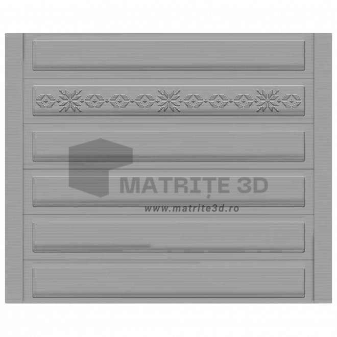 Set Matrite gard panou intreg format din 6 matrite (200x30x4cm) si 2 stalpi LIS, Model – M17