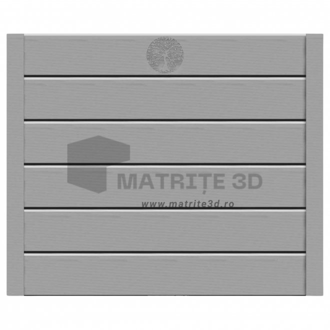 Set Matrite gard panou intreg format din 6 matrite (200x30x4cm) si 2 stalpi LIS, Model – M7,12