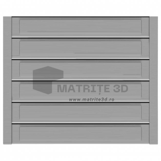 Set Matrite gard panou intreg format din 6 matrite (200x30x4cm) si 2 stalpi LIS, Model – M3